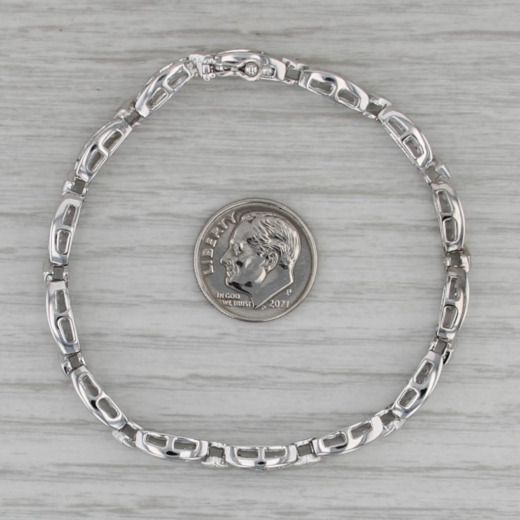 1.92ctw Diamond Bar Link Tennis Bracelet 14k White Gold 6.75" 4.4mm