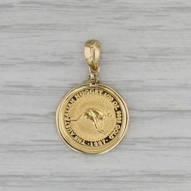 Australia 1/20 oz 1997 $5 Elizabeth II Nugget Coin Small Pendant 18k 9999 Gold