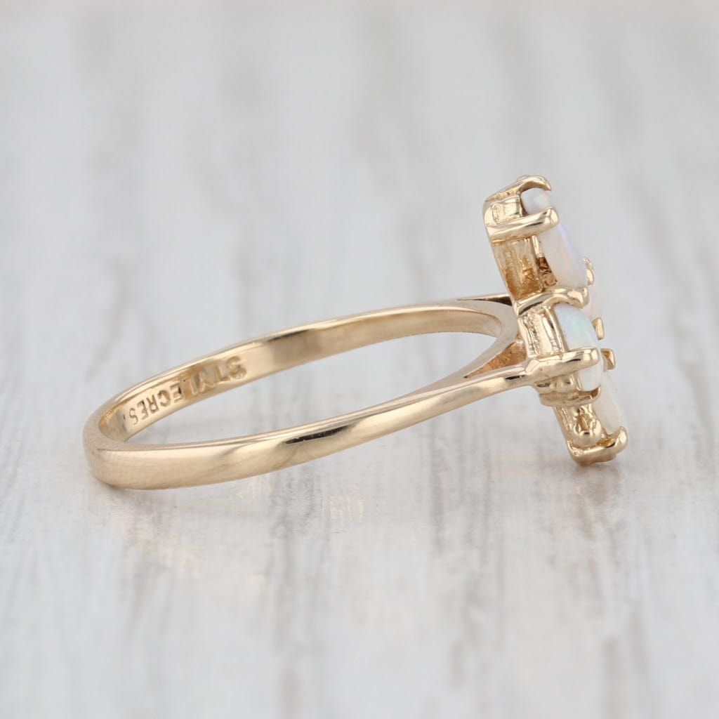 Opal Cabochon Butterfly Ring 14k Yellow Gold Size 6