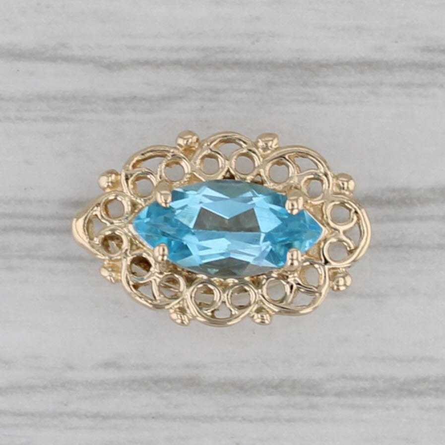 Gray Richard Klein 0.65ct Blue Topaz Slide Bracelet Charm 14k Yellow Gold