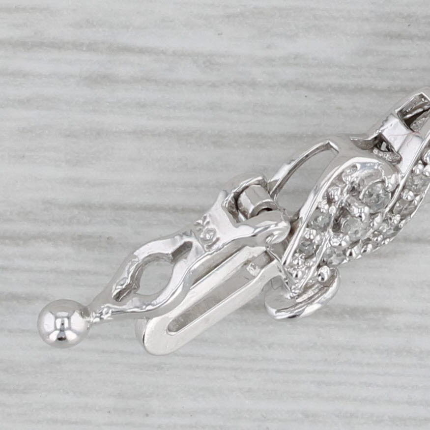 Gray 1ctw Diamond Scalloped Bracelet 10k White Gold 7" 5.6mm