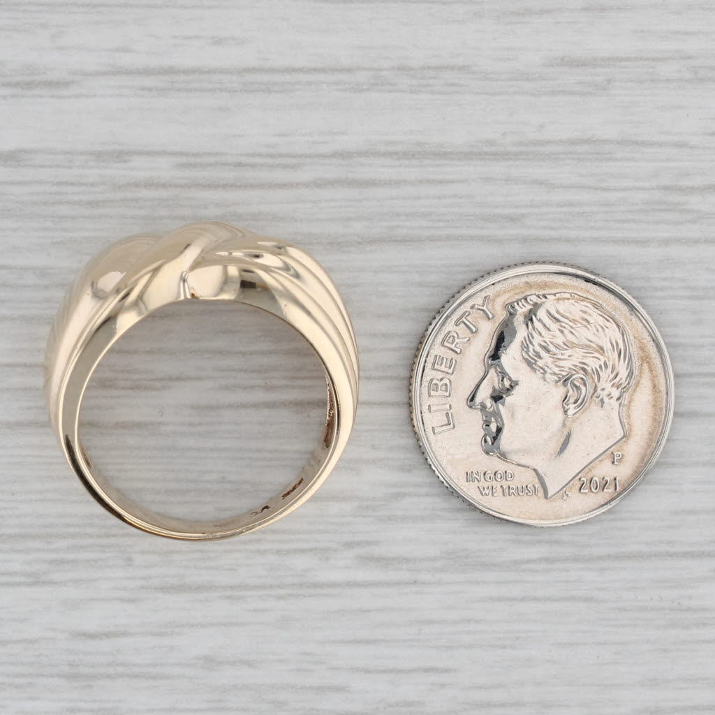 Gray Beveled Knot Bow Ring 10k Yellow Gold Size 7 Band