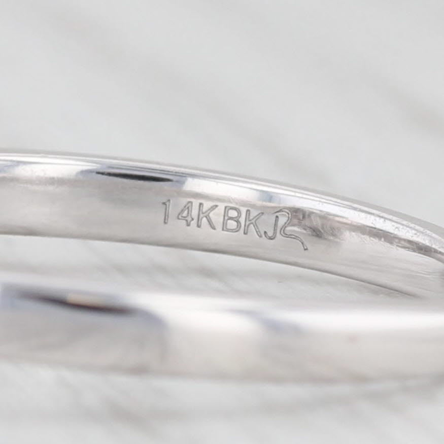 Light Gray 0.58ctw Round Diamond Halo Engagement Ring 14k White Gold Size 6.75