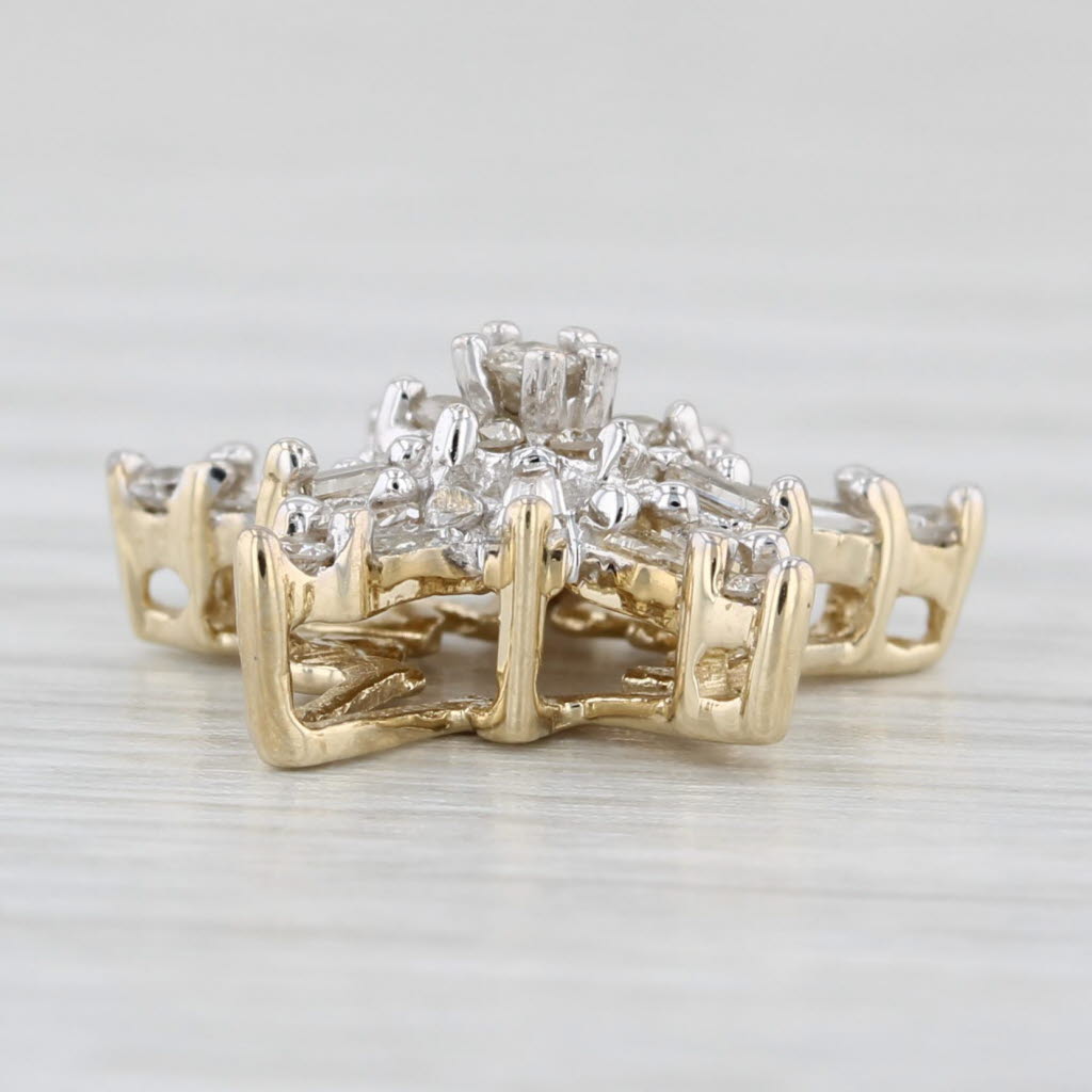 Light Gray 0.33ctw Diamond Star Pendant 14k Yellow Gold Small Floating Drop