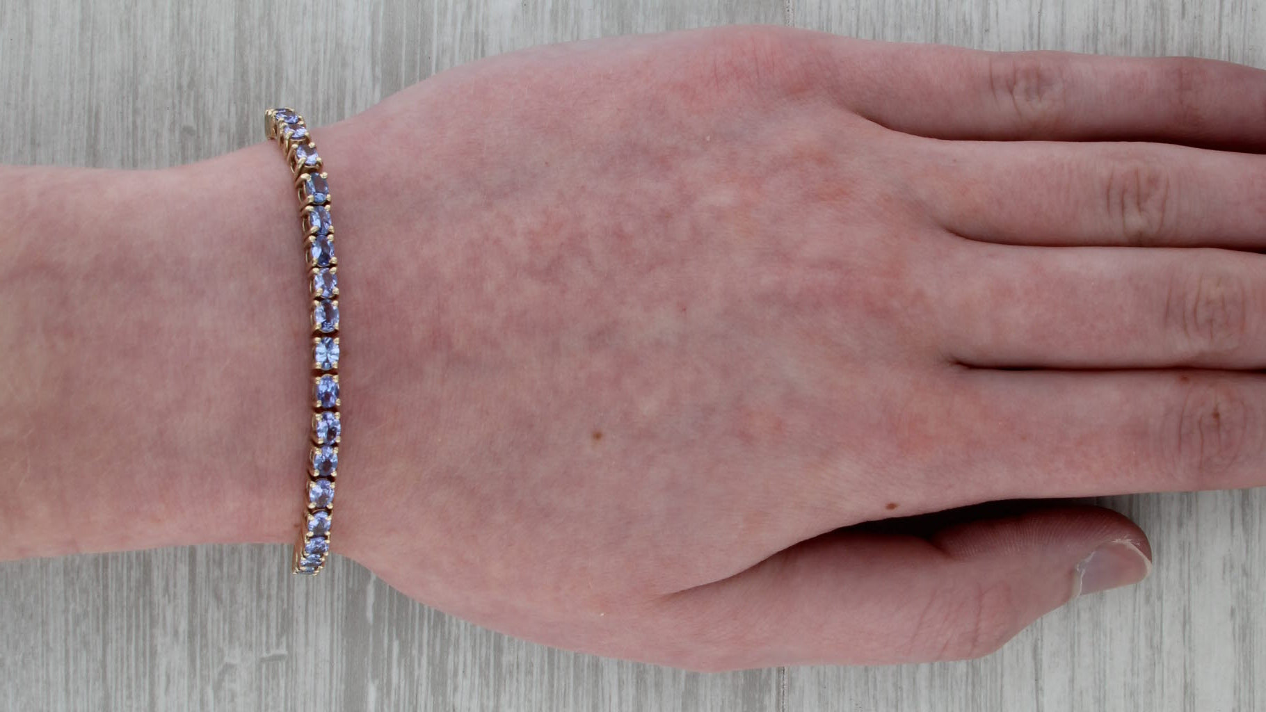 7.95ctw Tanzanite Tennis Bracelet 10k Yellow Gold 7.25" 3.8mm COA Tomas Rae