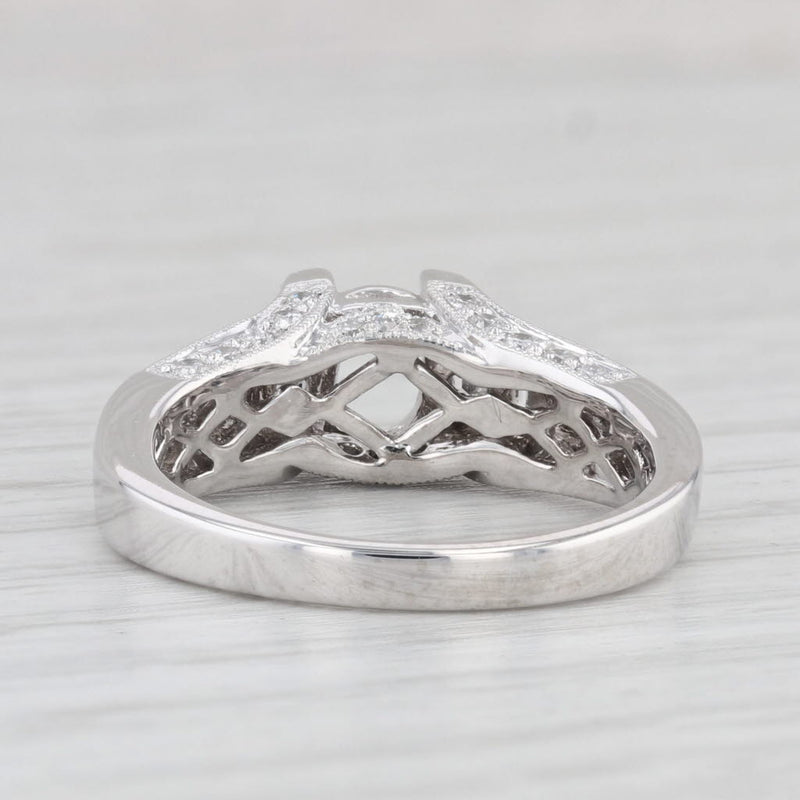 New 0.67ctw Diamond Semi Mount Engagement Ring 900 Platinum Size 6.5
