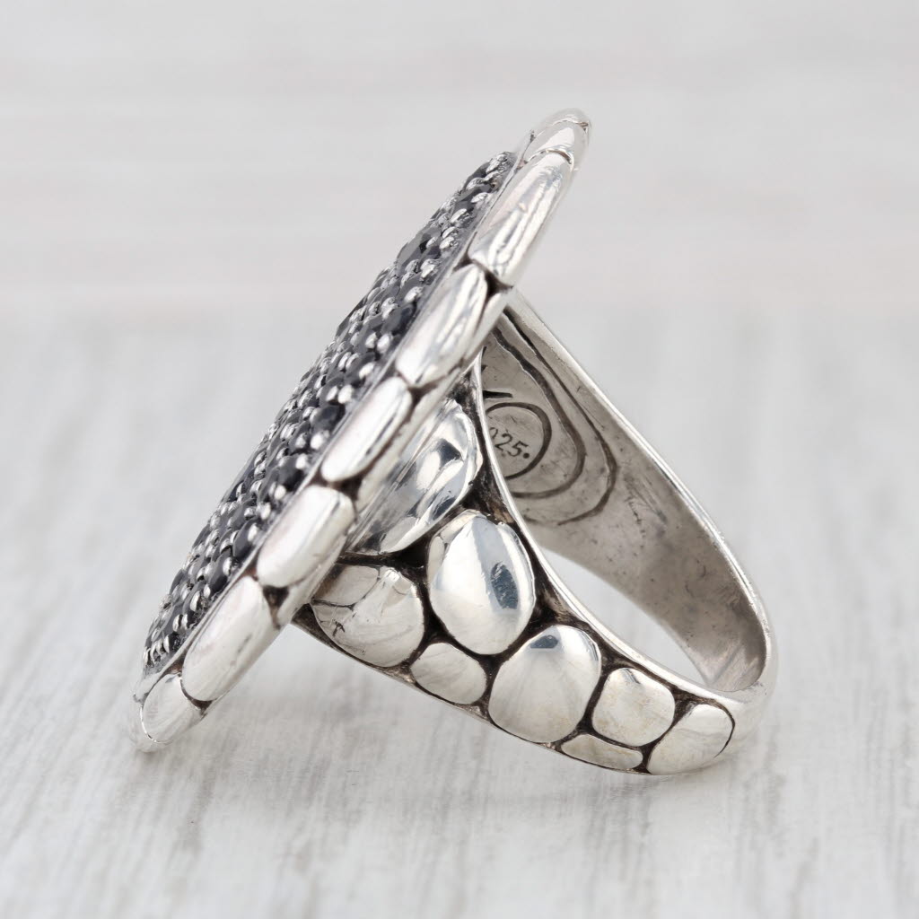John Hardy Kali 4.70ctw Pave Blue Sapphire Cocktail Ring Sterling Silver Sz 8.5