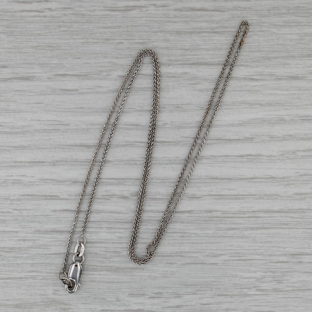 Wheat Chain Necklace 14k White Gold 20.25" 1.2mm 3.6g