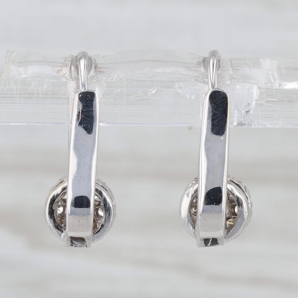 0.47ctw Diamond Cluster Drop Earrings 18k White Gold Lever Backs