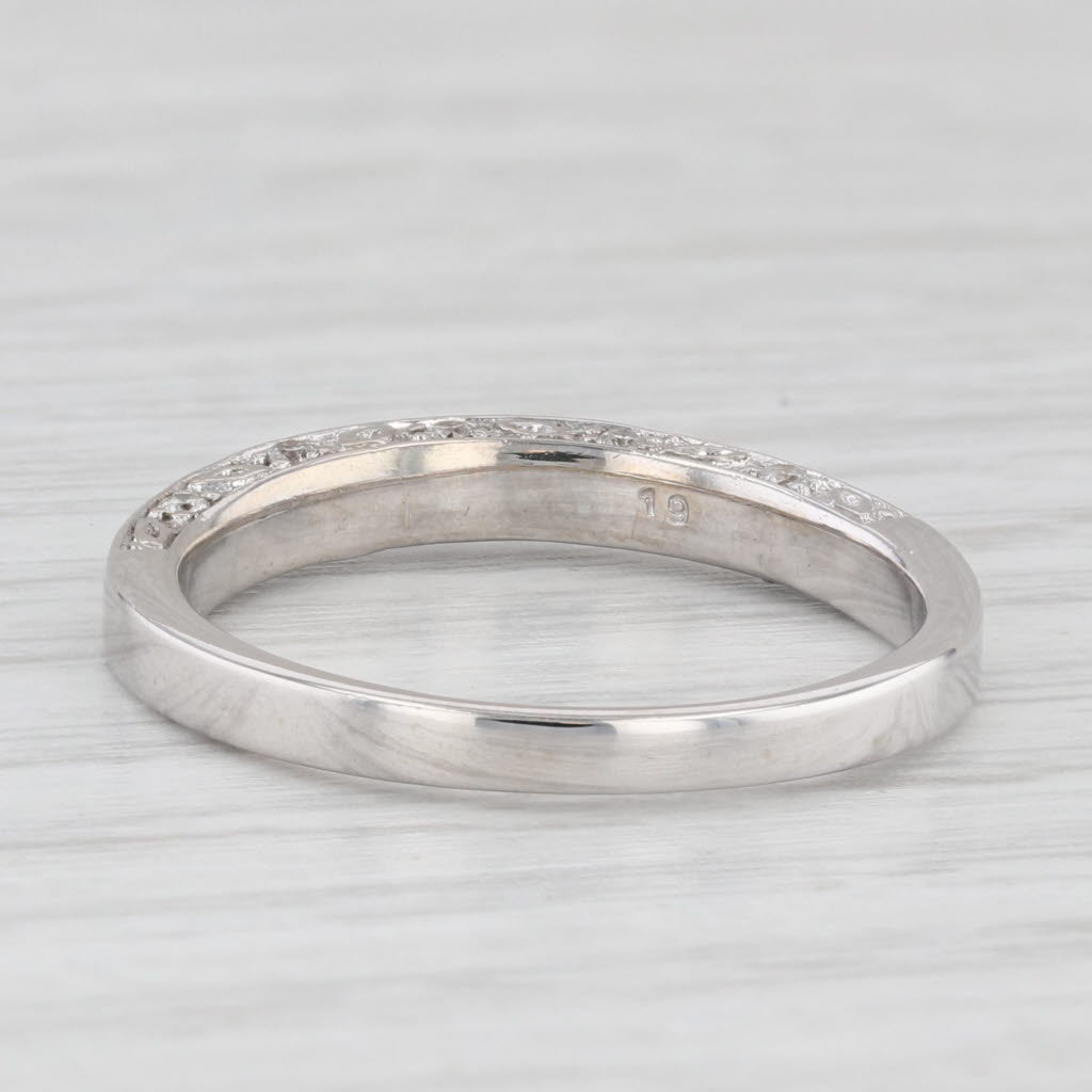 Light Gray 0.27ctw Diamond Wedding Band 14k White Gold Size 7.5 Stackable Anniversary Ring