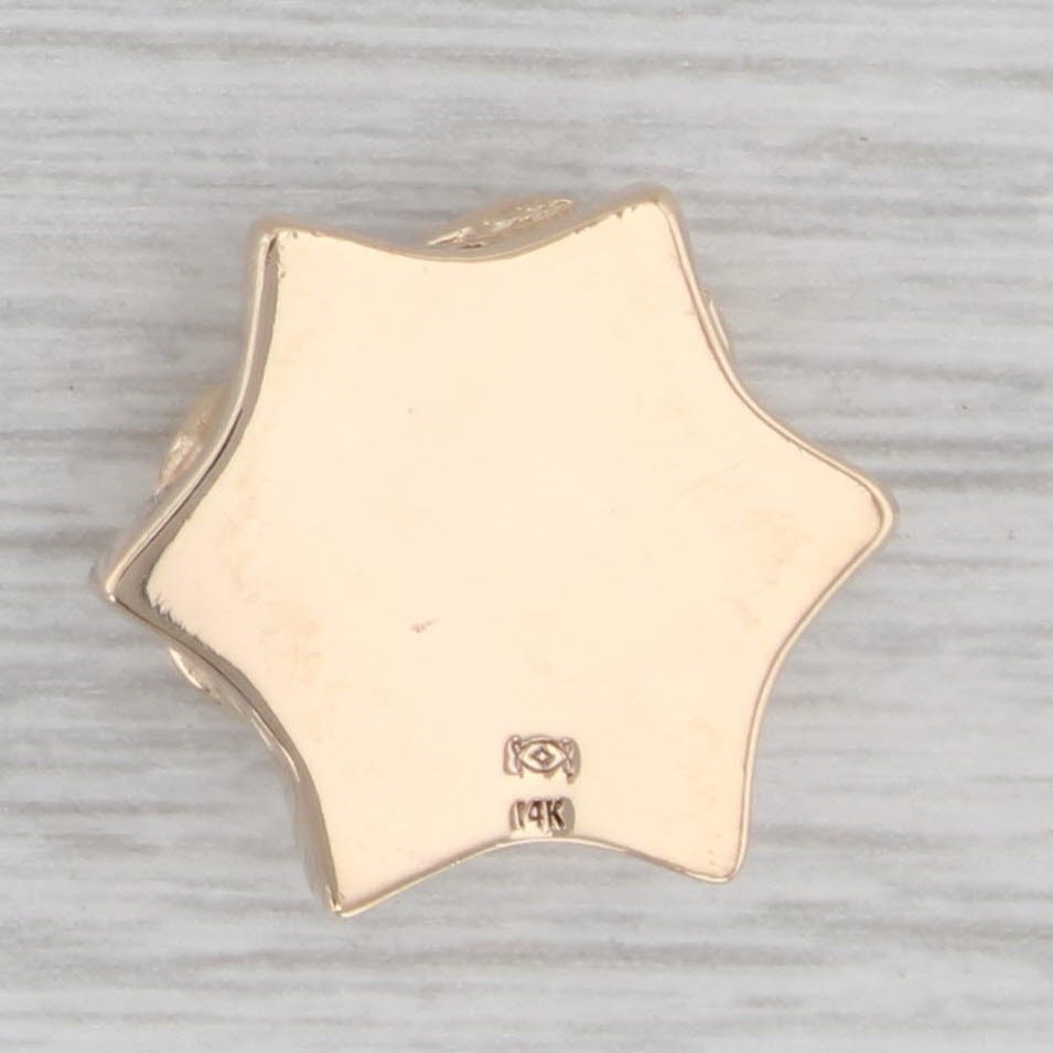 Light Gray 1ct Orange Citrine Heart Star Slide Bracelet Charm 14k Yellow Gold Vintage