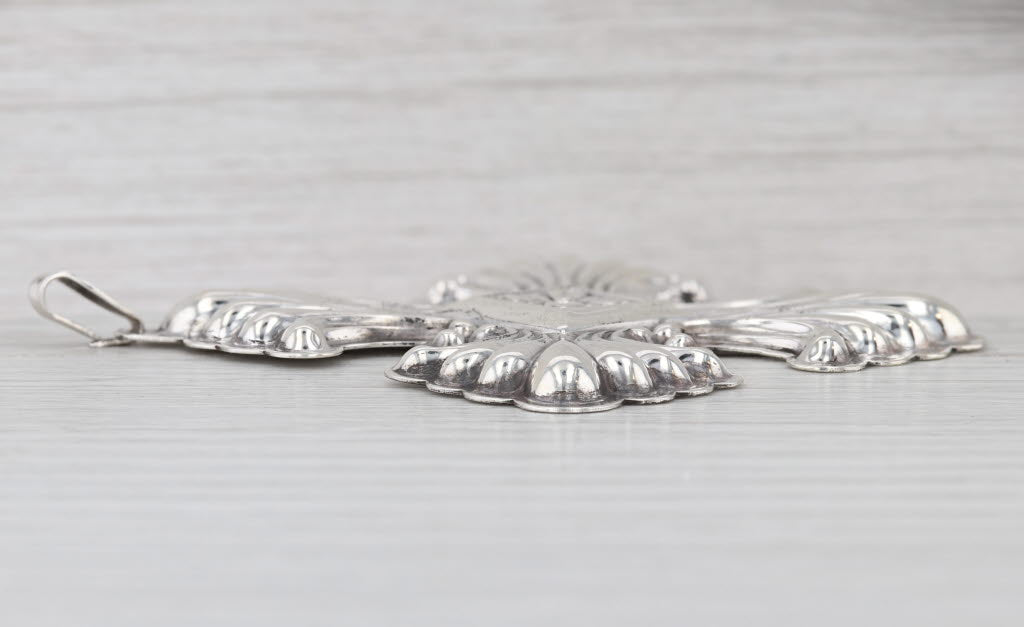 1973 Reed & Barton Christmas Cross Ornament Sterling Silver Holiday Collectible