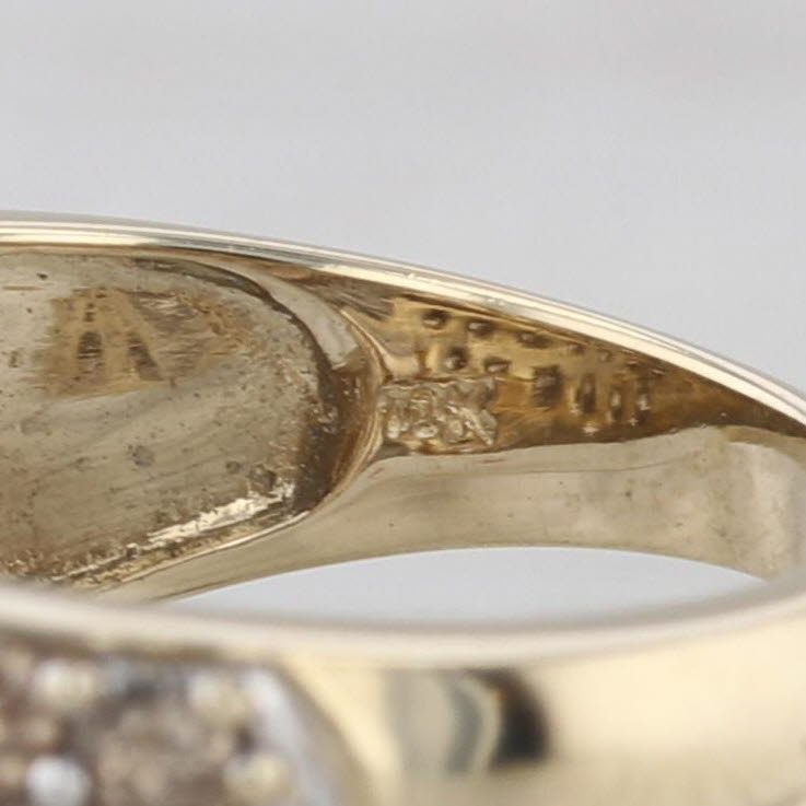 1.49ctw Champagne White Diamond Belt Buckle Ring 10k Gold Size 8.25 Cocktail