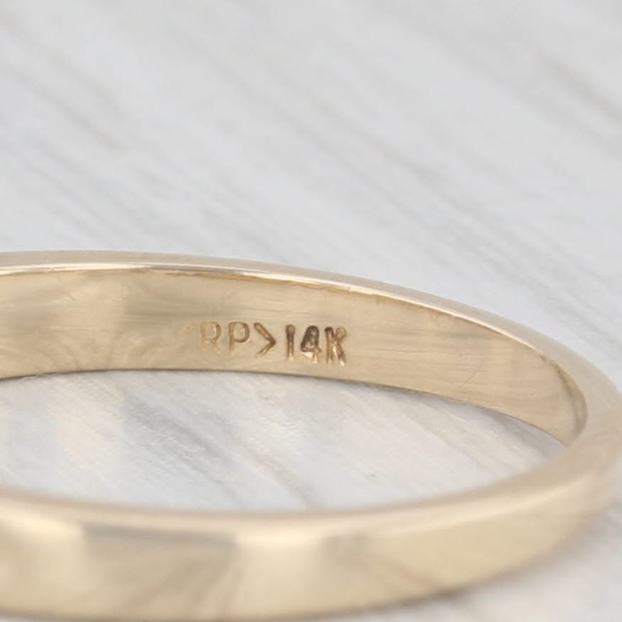 Light Gray 0.24ctw Diamond Wedding Band 14k Yellow Gold Size 6.25 Stackable Band