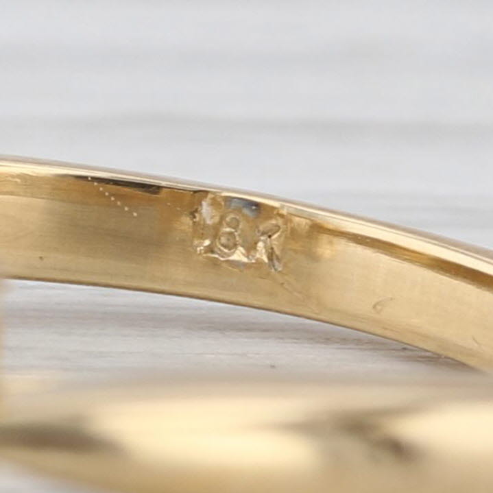 1.63ctw Emerald Cut Blue Sapphire Diamond Ring 18k Gold Size 6.25 Engagement