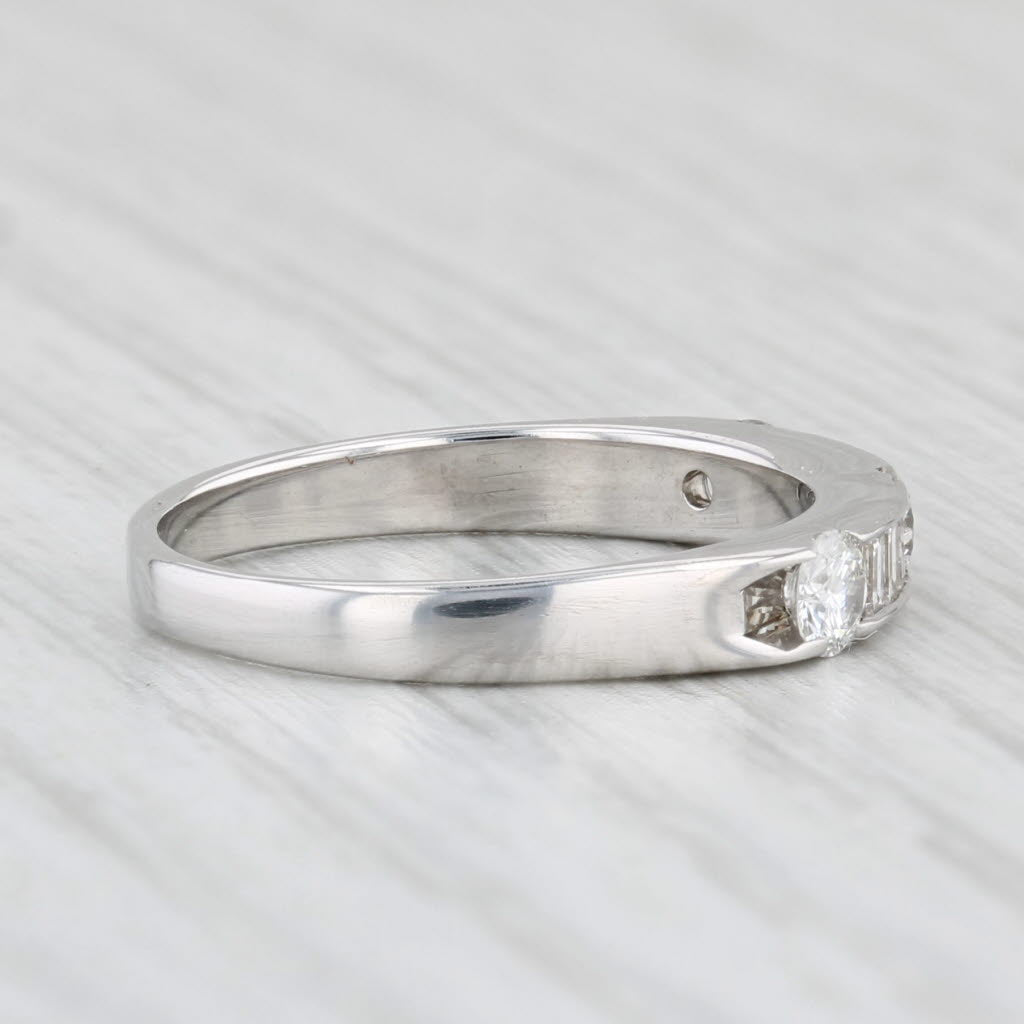 Light Gray 0.49ctw Diamond Ring 14k White Gold Size 5.25 Wedding Band Stackable