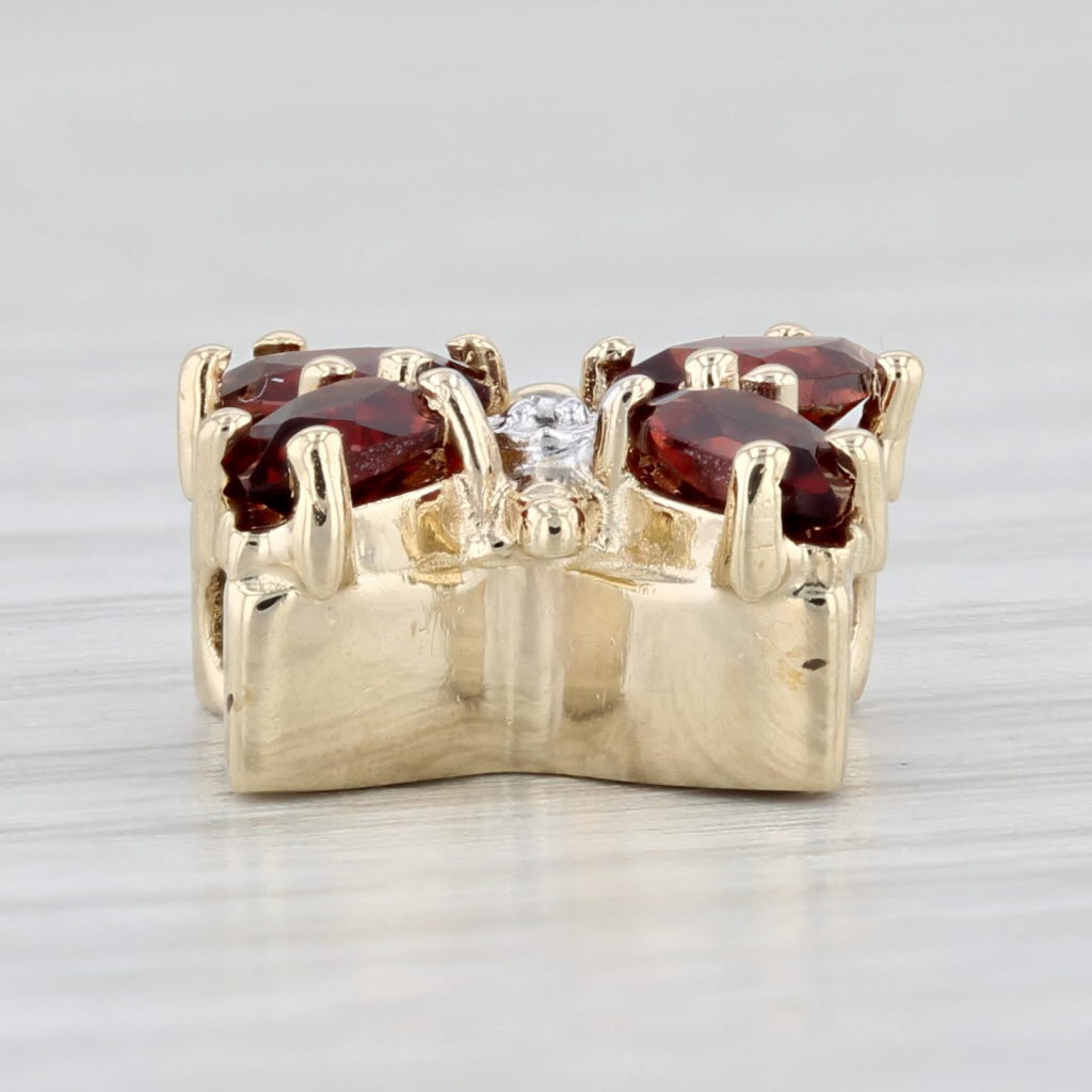 Light Gray 1.15ctw Garnet Butterfly Slide Bracelet Charm 10k Yellow Gold Richard Klein
