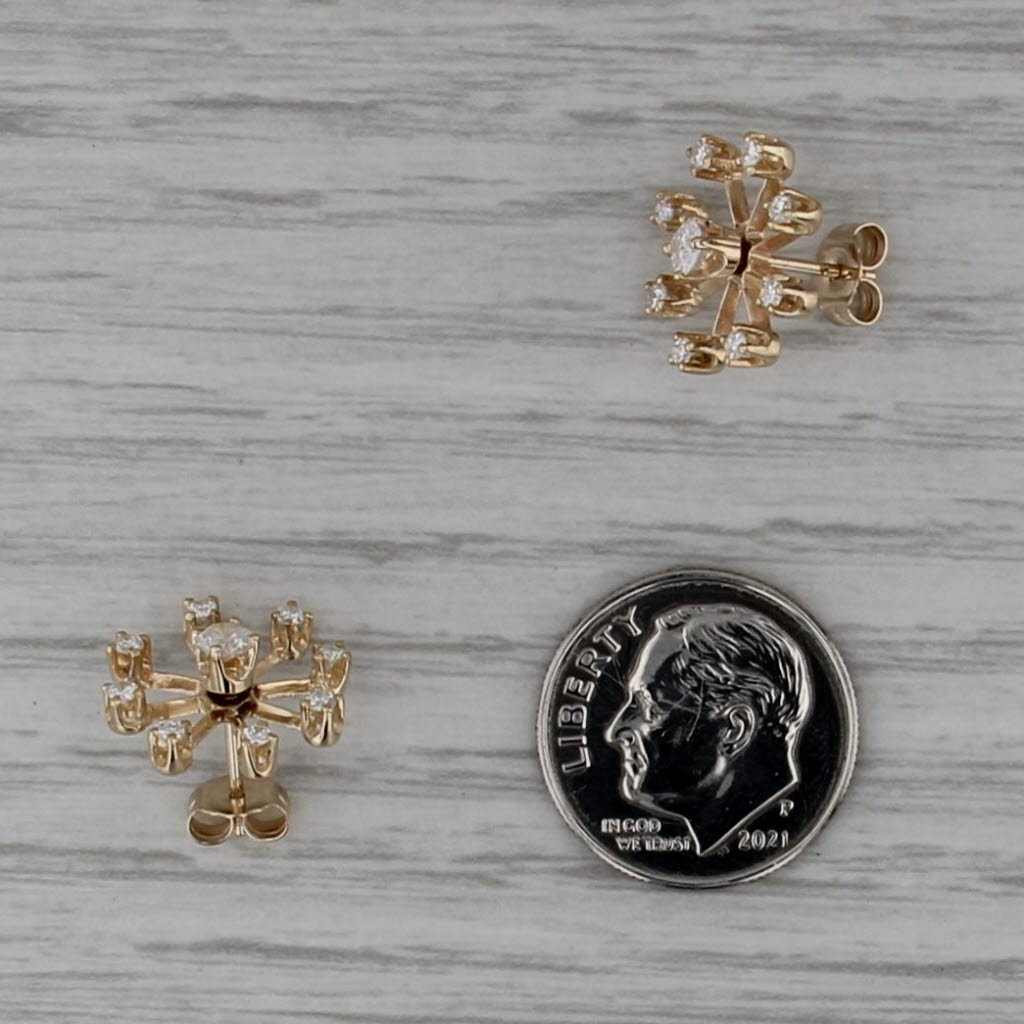 0.45ctw Diamond Stud Enhancer Earrings 14k Yellow Gold Changeable Studs