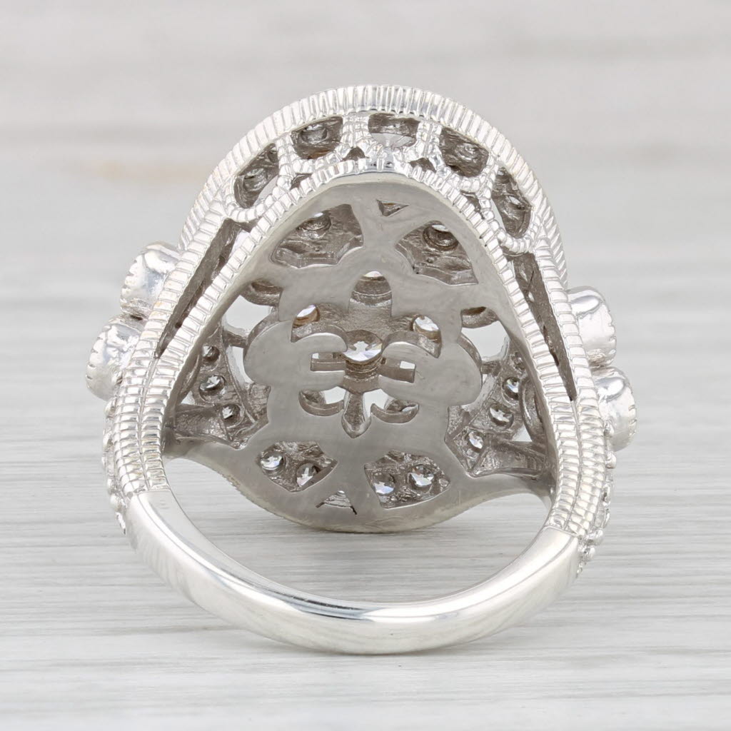 Light Gray 1.40ctw Cubic Zirconia Ring Sterling Silver Sz 6 Cocktail Cluster Judith Ripka