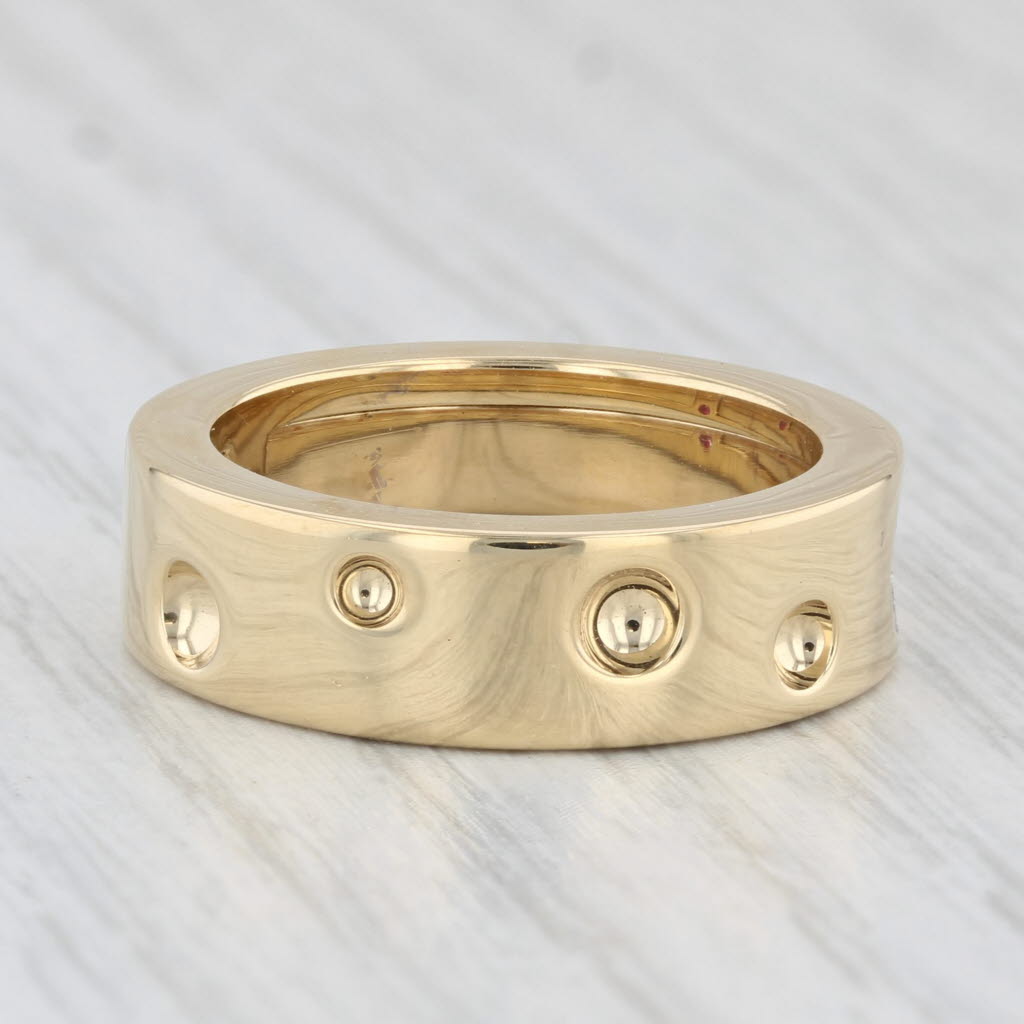 Light Gray Roberto Coin Pois Moi Luna Diamond Ring 18k Yellow Gold Size 6.5 Dots Band