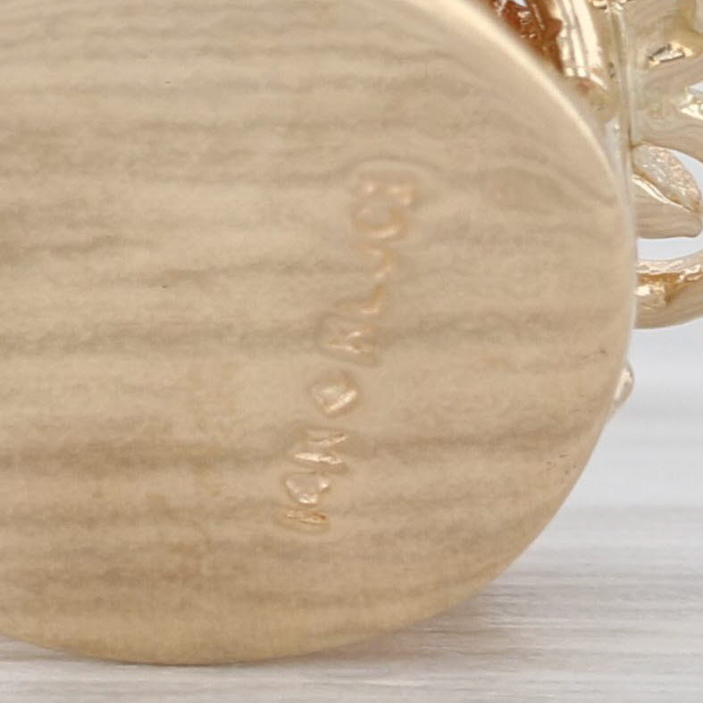 Richard Klein 0.78ctw Citrine Garnet Flower Slide Bracelet Charm 14k Yellow Gold