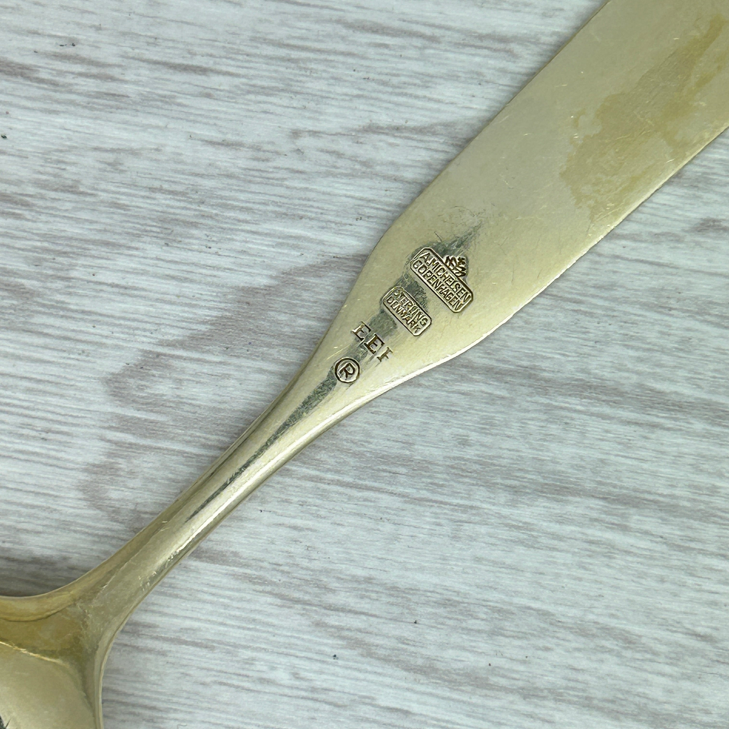Dark Gray Vintage 1957 Anton Michelsen Sterling Silver Christmas Fork Enamel Santa Claus