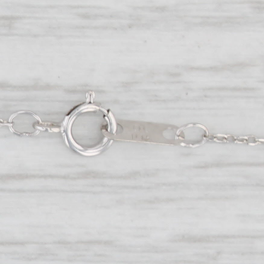 Light Gray 17.75" Cable Chain Necklace 10k White Gold 0.6mm