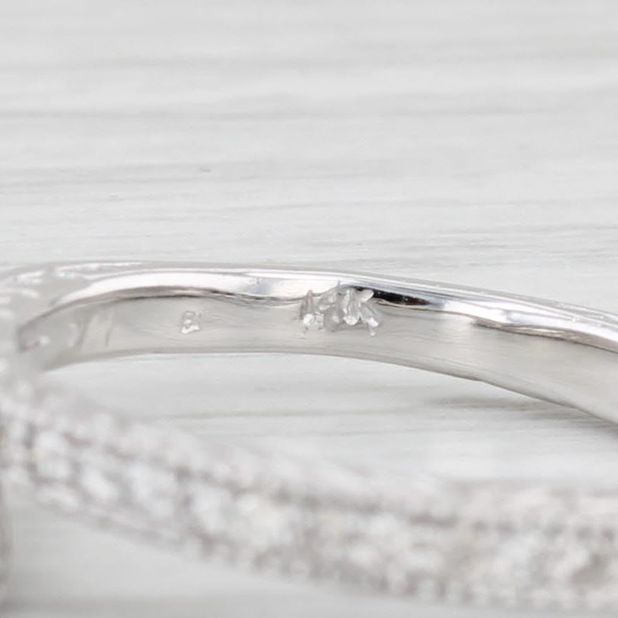 Light Gray 0.42ctw Diamond Set of 2 Rings 14k White Gold Size 6 Stackable Wedding Bands