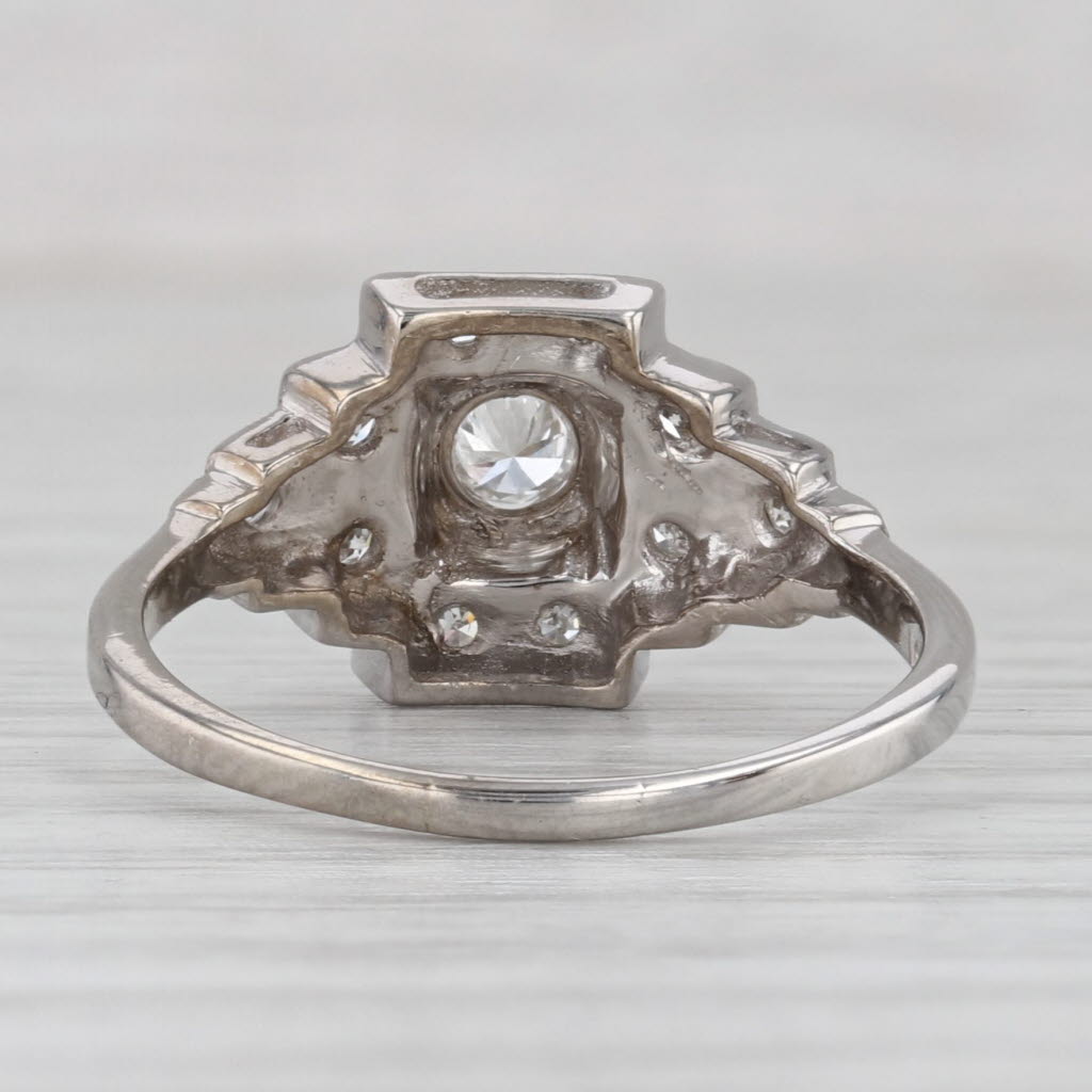 Light Gray Vintage Tiered 0.25ctw Diamond Engagement Ring 14k White Gold Size 8