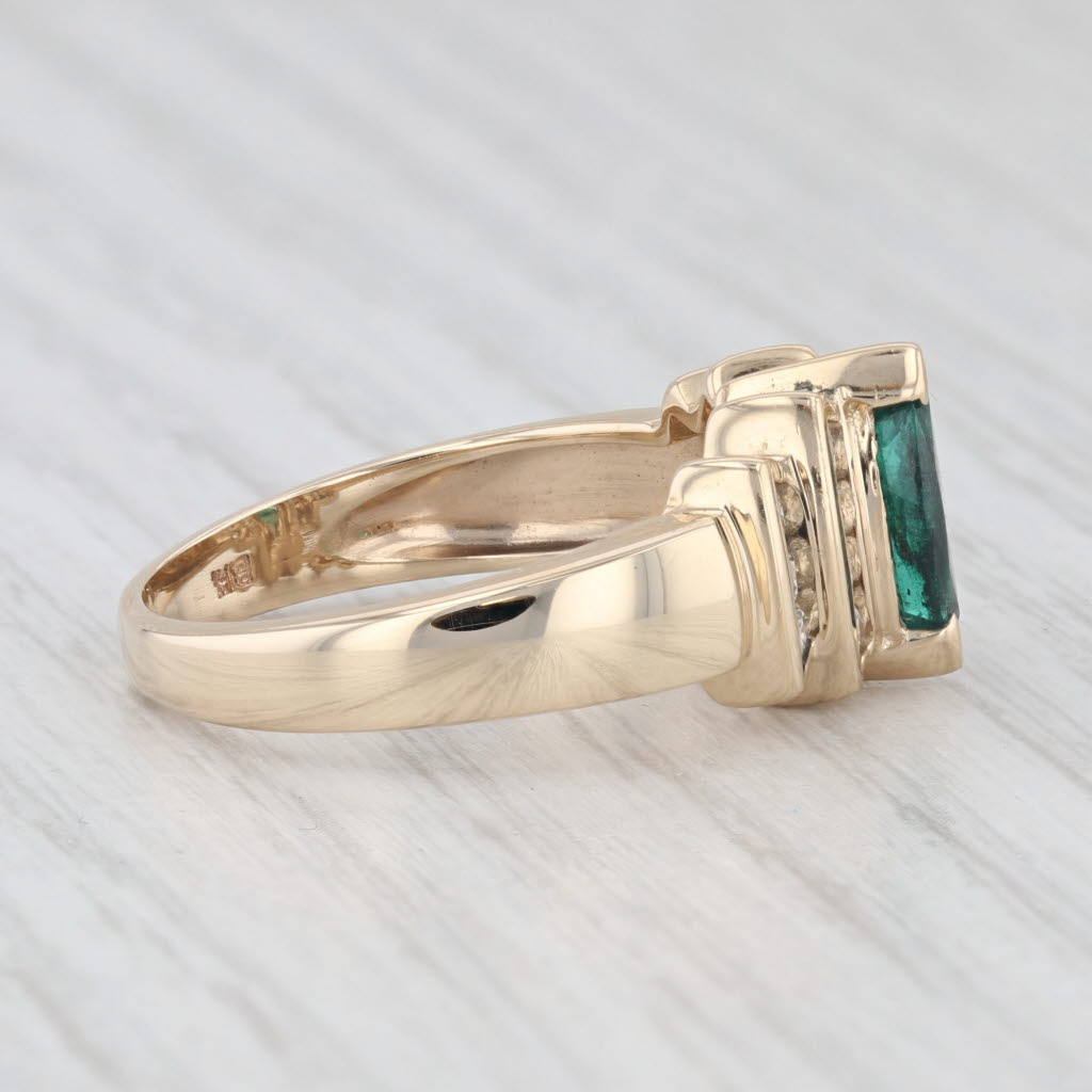 Light Gray 1.07ctw Marquise Emerald Diamond Ring 14k Yellow Gold Size 7.75