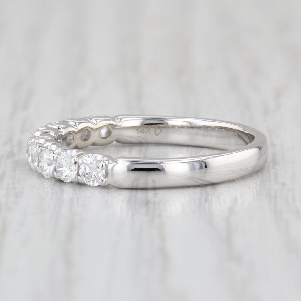 0.55ctw Diamond Wedding Band 14k White Gold Stackable Anniversary Ring