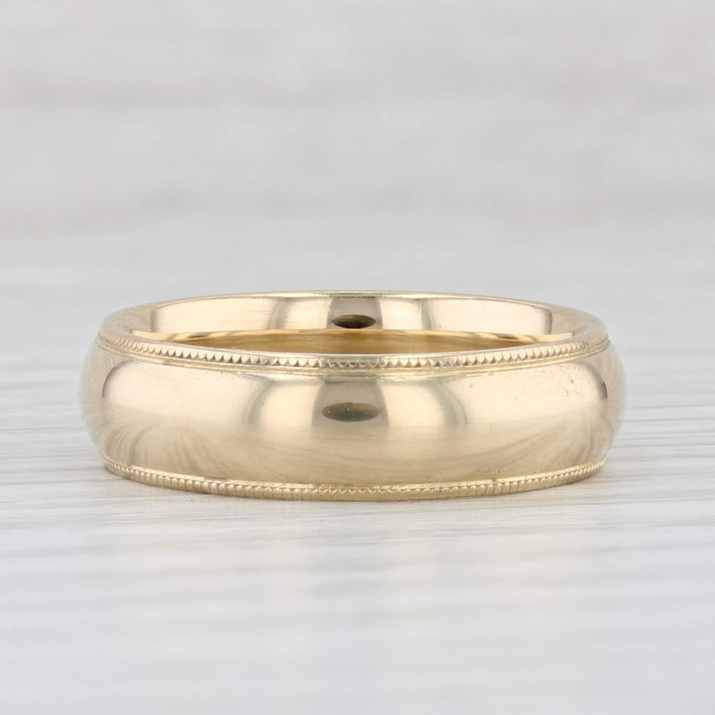 Light Gray Classic Men's Wedding Band 14k Yellow Gold Size 9 Comfort Fit Ring