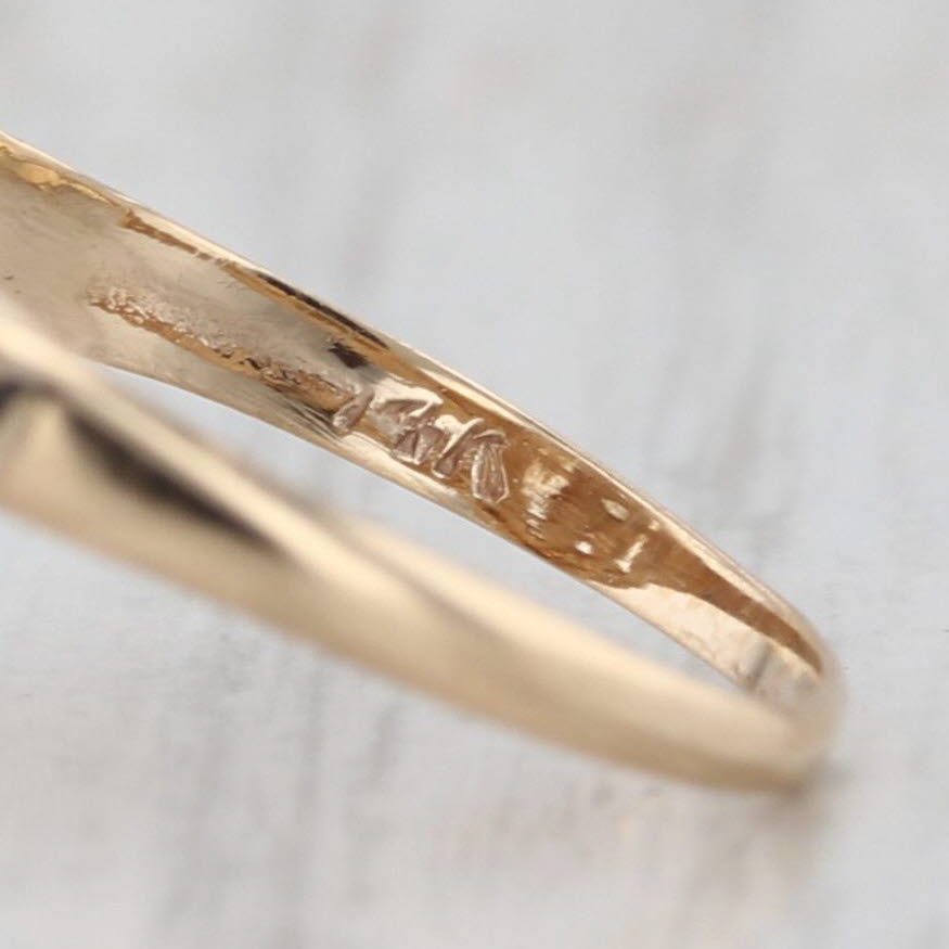 Art Deco Rose Cut Diamond Solitaire Ring 14k Yellow White Gold Size 4.5