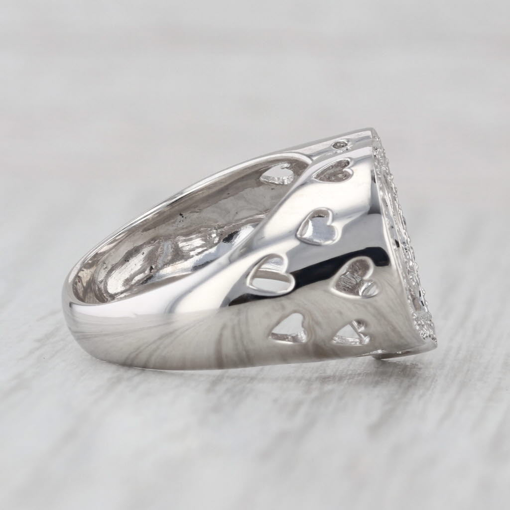 0.33ctw Diamond Interlocking Open Hearts Ring 900 Platinum Size 6.75 Cocktail