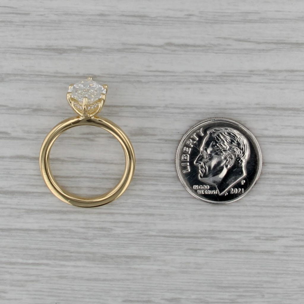 3.05ctw Marquise IGI VS1 G Lab Created Diamond Ring 18k Yellow Gold Size 4.75