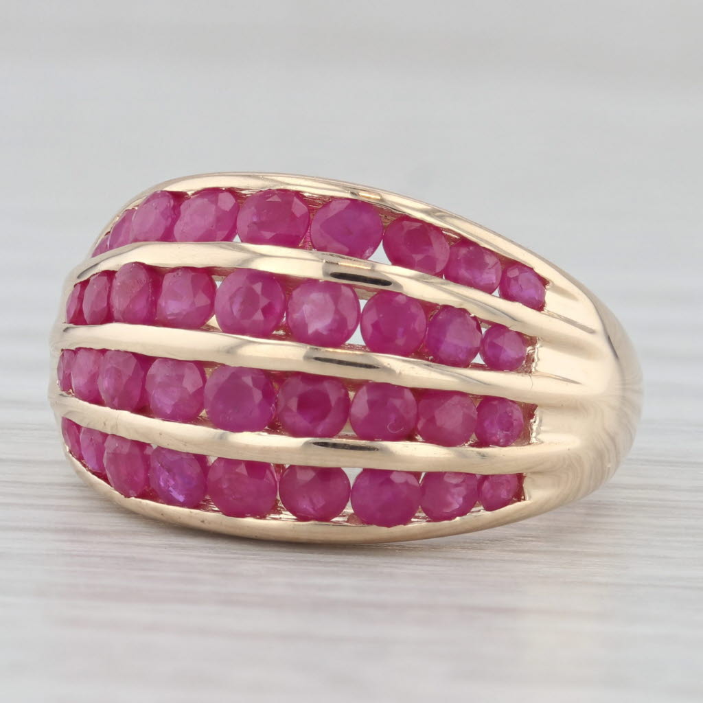 Light Gray 1.75ctw Ruby Cluster Ring 14k Yellow Gold Size 6