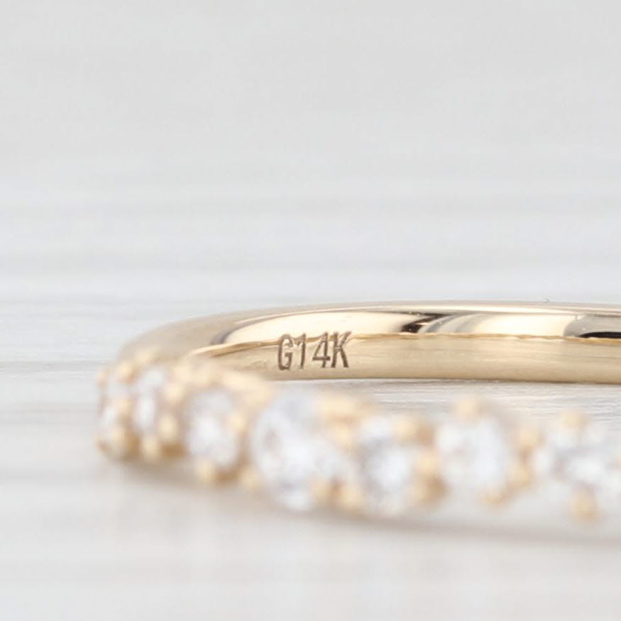 Light Gray New 0.38ctw Diamond Wedding Band 14k Yellow Gold Stackable Anniversary Ring 6.75