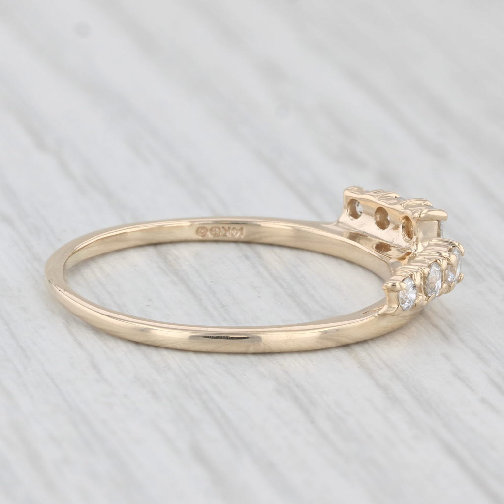 Light Gray 0.24ctw Diamond Ring Enhancer Guard 14k Gold Wedding Band Size 7.5 Stackable
