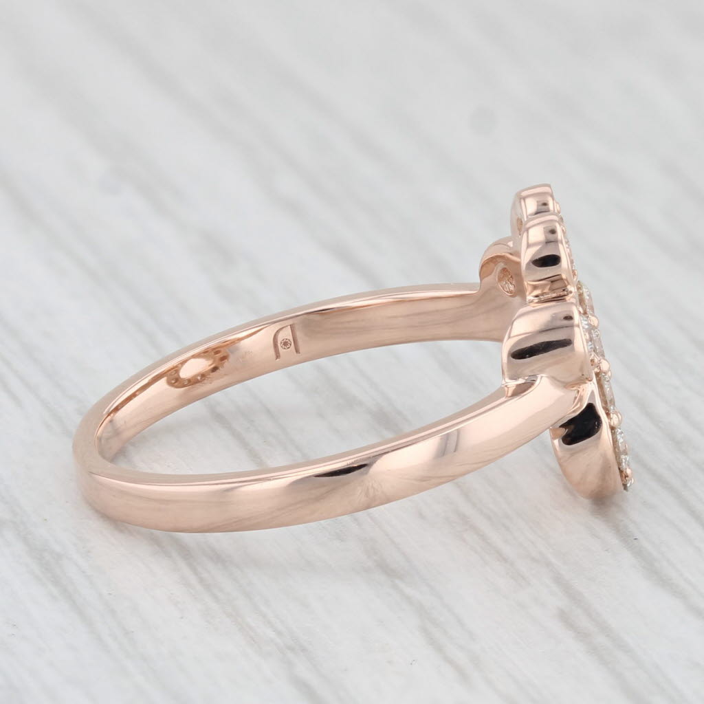 Light Gray New 0.41ctw Diamond Paw Print Ring 14k Rose Gold Size 7.75