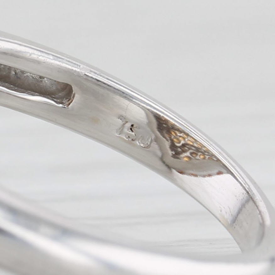 Light Gray 4.20ctw Orange Sapphire Diamond Heart Ring 18k White Gold Size 6.5 Cocktail
