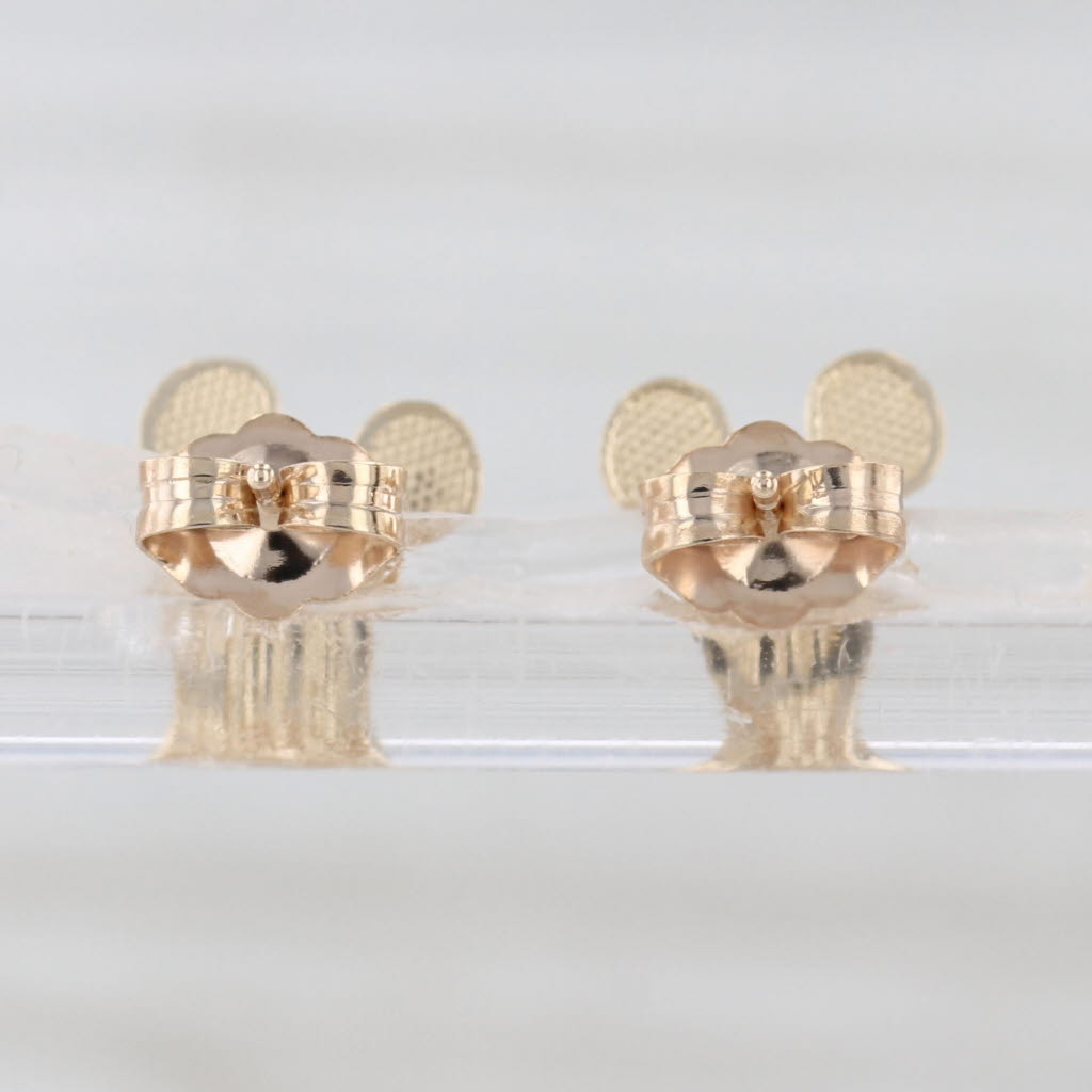 Smiley Mickey Mouse Stud Earrings 10k Yellow Gold Disney Cartoon Studs