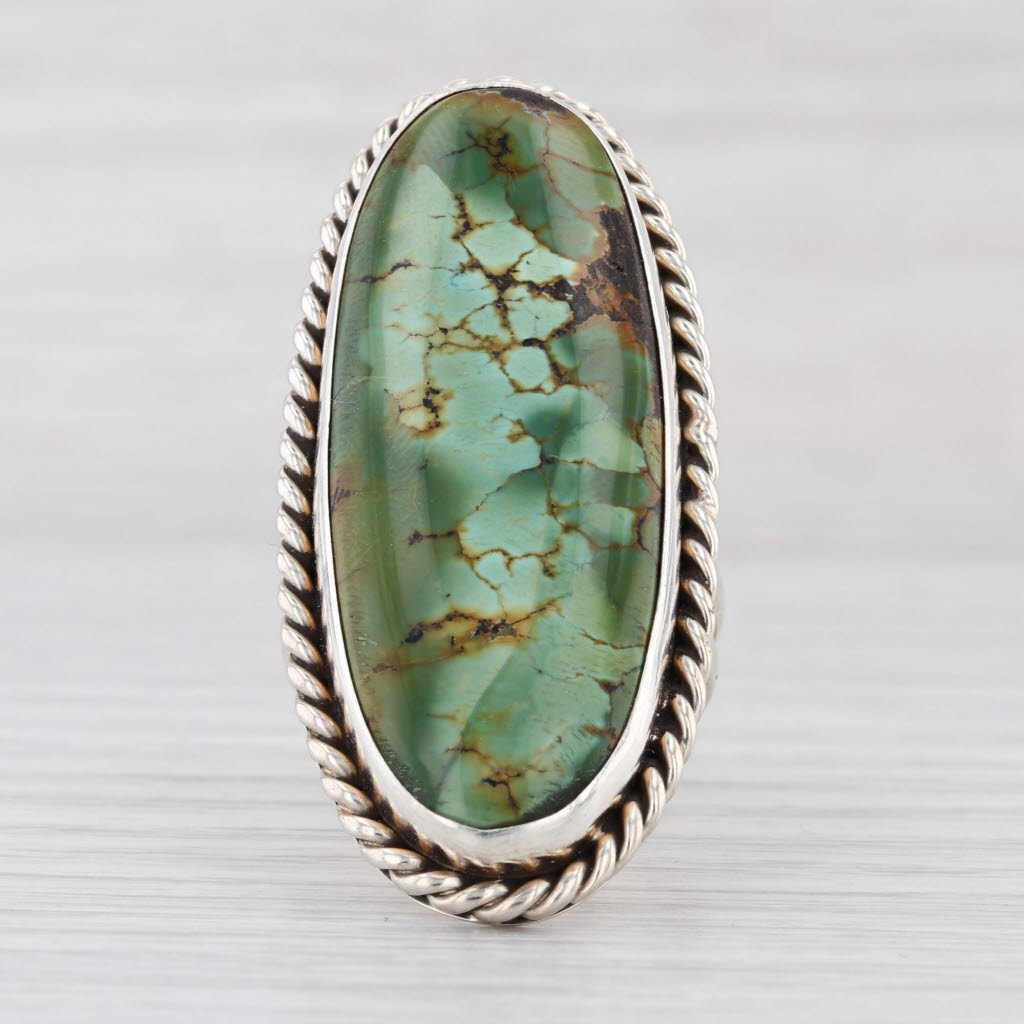 Vintage Peter Johnson Navajo Ring Sterling Silver Turquoise Native American