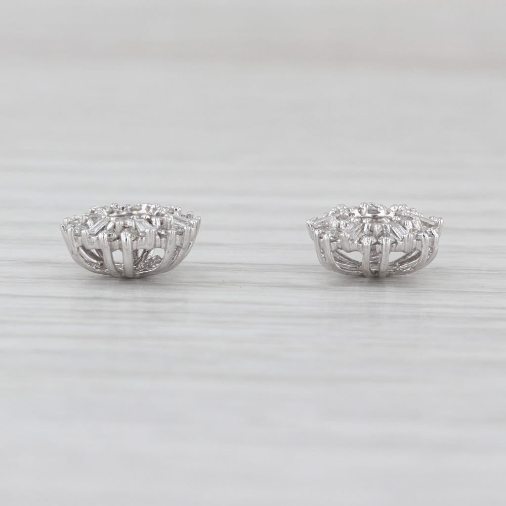 0.40ctw Diamond Earring Enhancers Jackets 14k White Gold for Studs