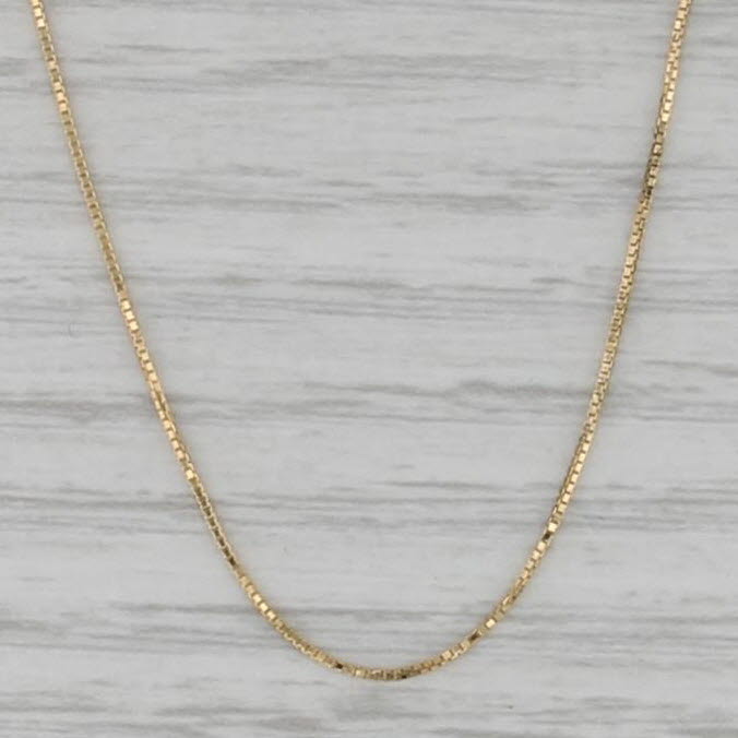 Fine Box Chain Necklace 18k Yellow Gold 19.75" 0.6mm