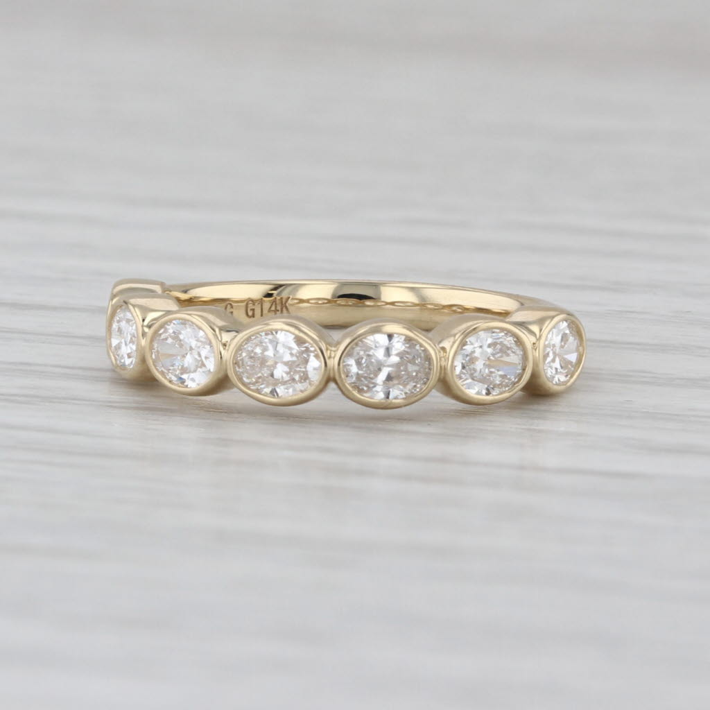 New 1.033ctw Lab Created Diamond Ring 14k Gold Size 6 Stackable Wedding Band