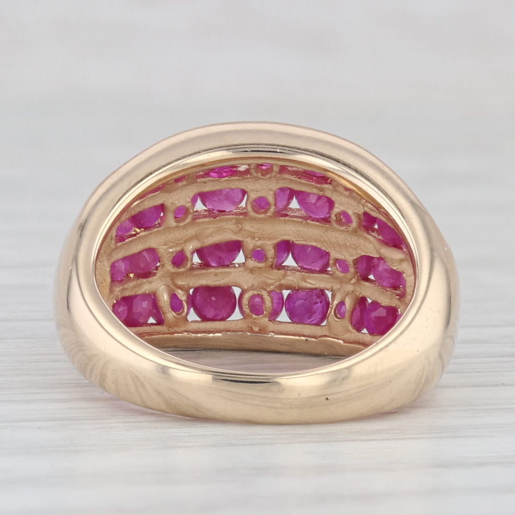 Light Gray 1.75ctw Ruby Cluster Ring 14k Yellow Gold Size 6