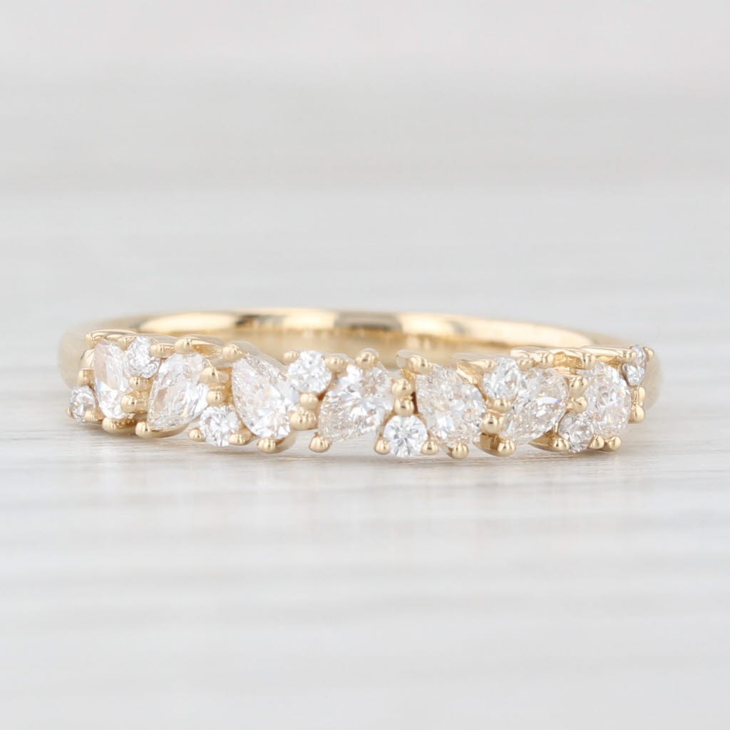 Light Gray New 0.43ctw Diamond Wedding Band 14k Yellow Gold Stackable Anniversary Ring 6.75