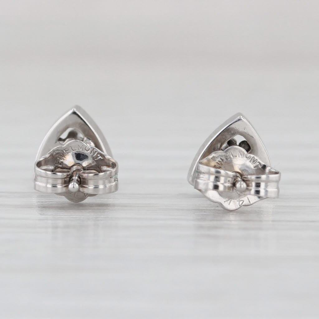 Diamond Stud Earrings 14k White Gold Round Solitaire Studs