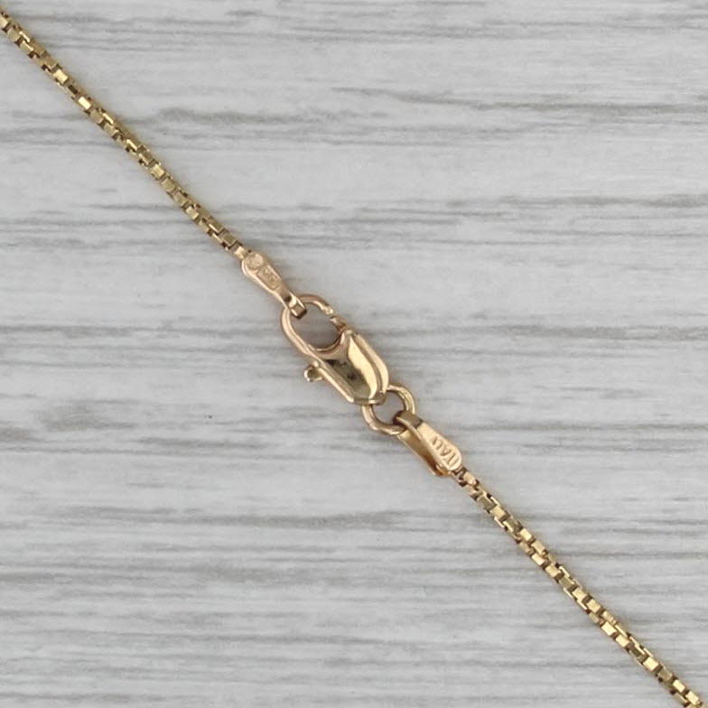 Box Chain Necklace 14k Yellow Gold 16" 1mm