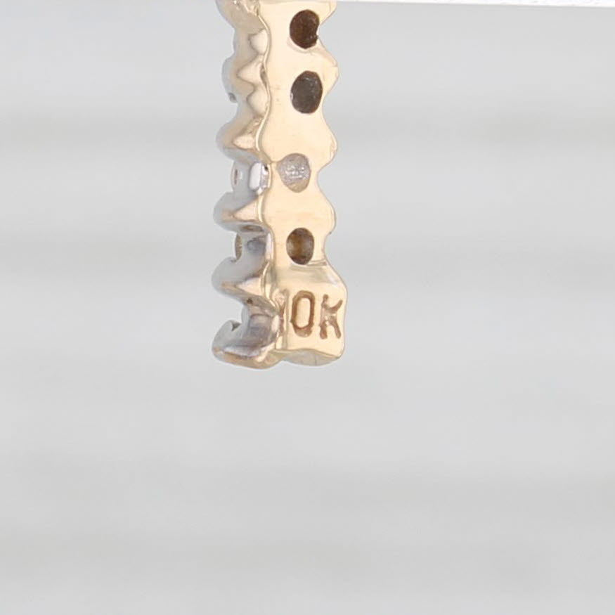 Light Gray 0.16ctw Diamond Cross Stud Earrings 10k 14k Yellow Gold Screw Back Pierced